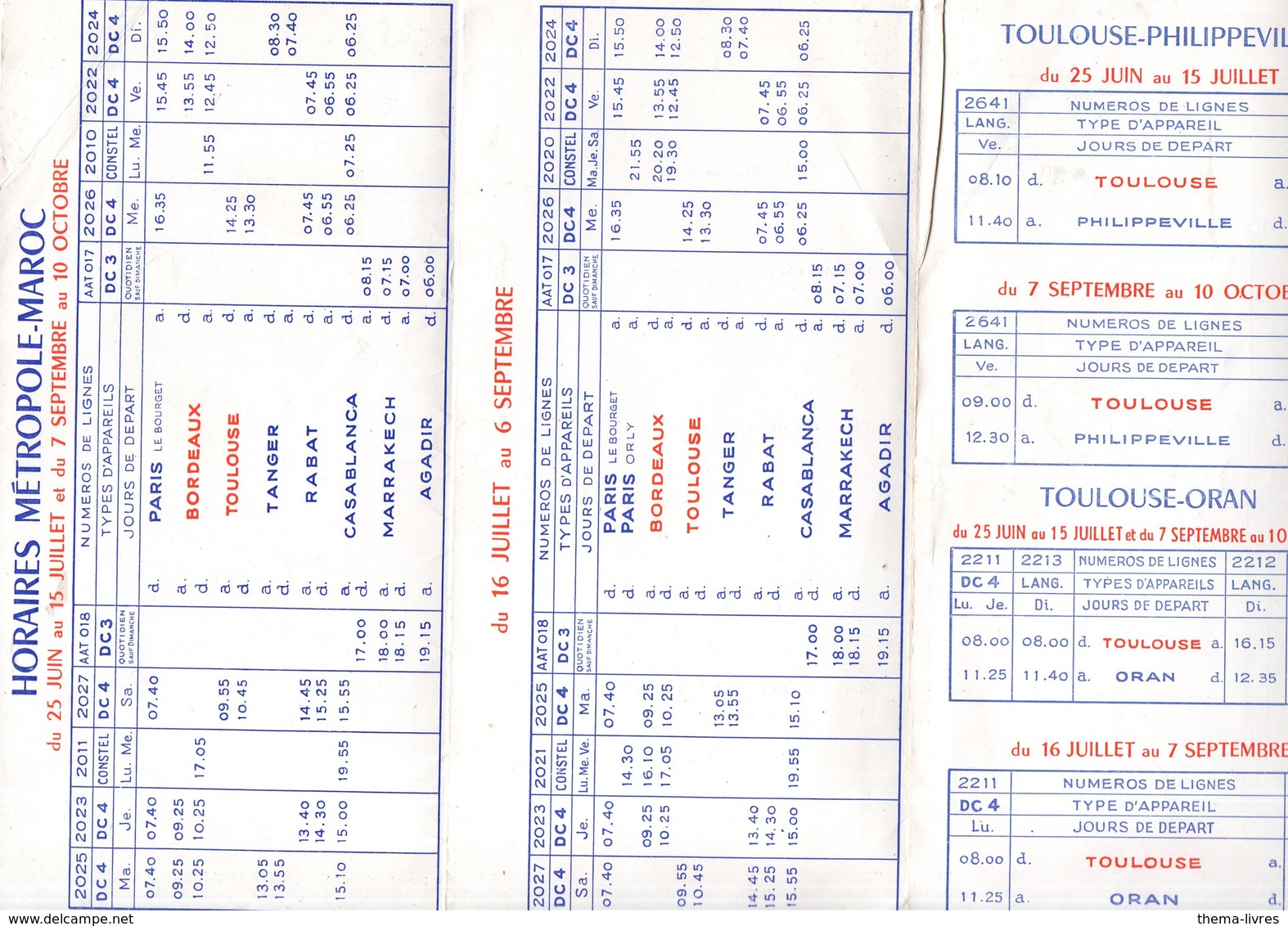 (aviation) AIR FRANCE  Dépliant Horaires 1953 (PPP11808) - Wereld