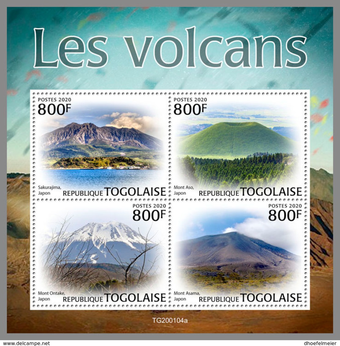 TOGO 2020 MNH Volcanoes Vulkane Volcans M/S - IMPERFORATED - DH2014 - Volcanos