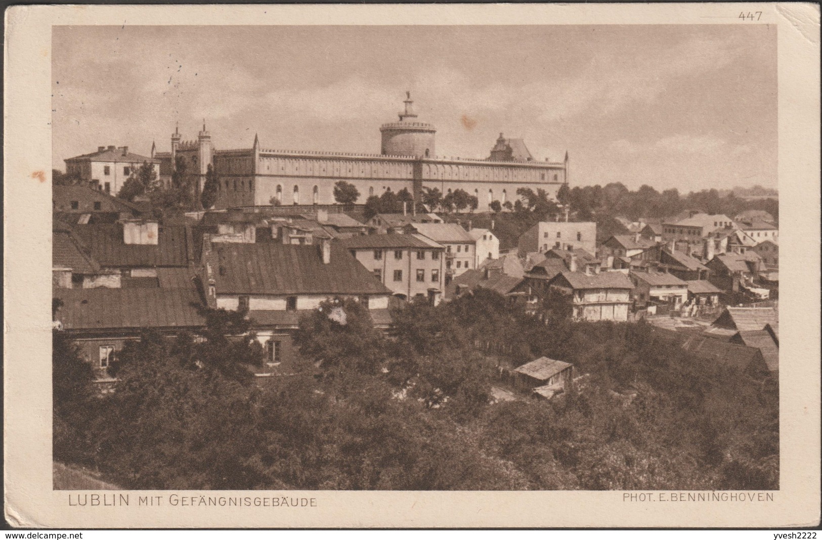 Allemagne / Pologne 1916. Carte De Franchise Militaire. Château De Lublin, Zamek Lubelski, Qui Servait Alors De Prison - Châteaux