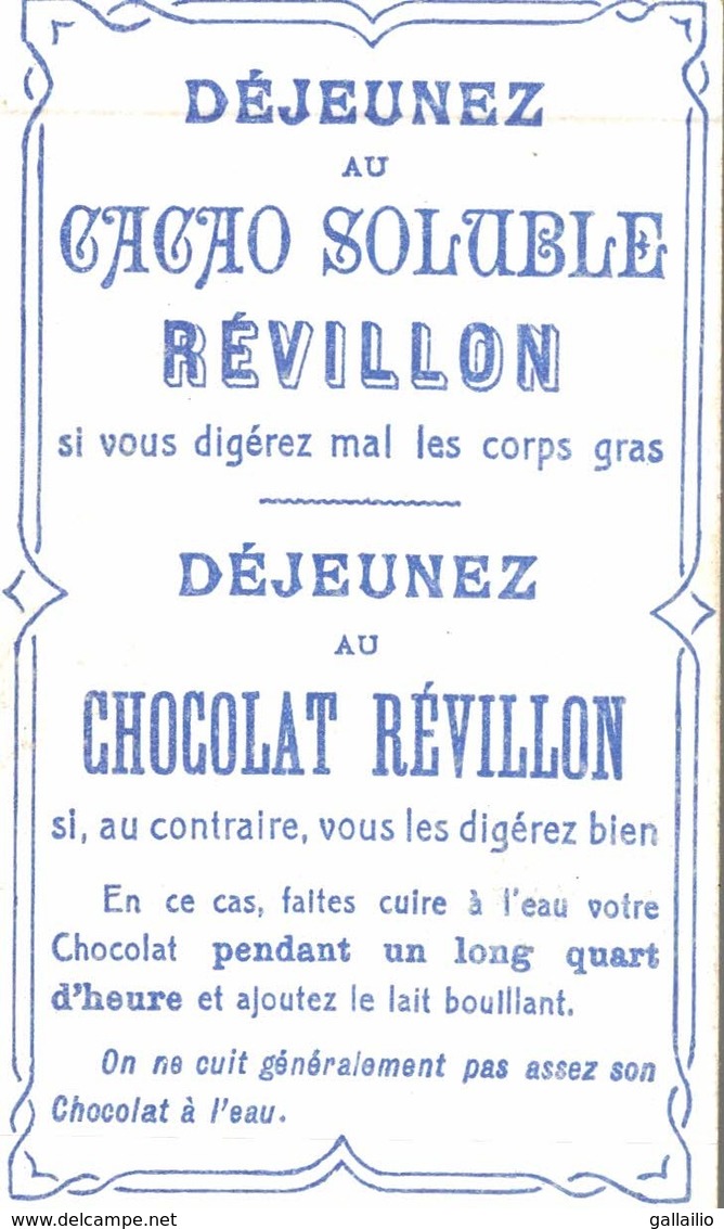 CHROMO CHOCOLAT REVILLON EQUILIBRE D'UNE CUILLERE A POT - Revillon