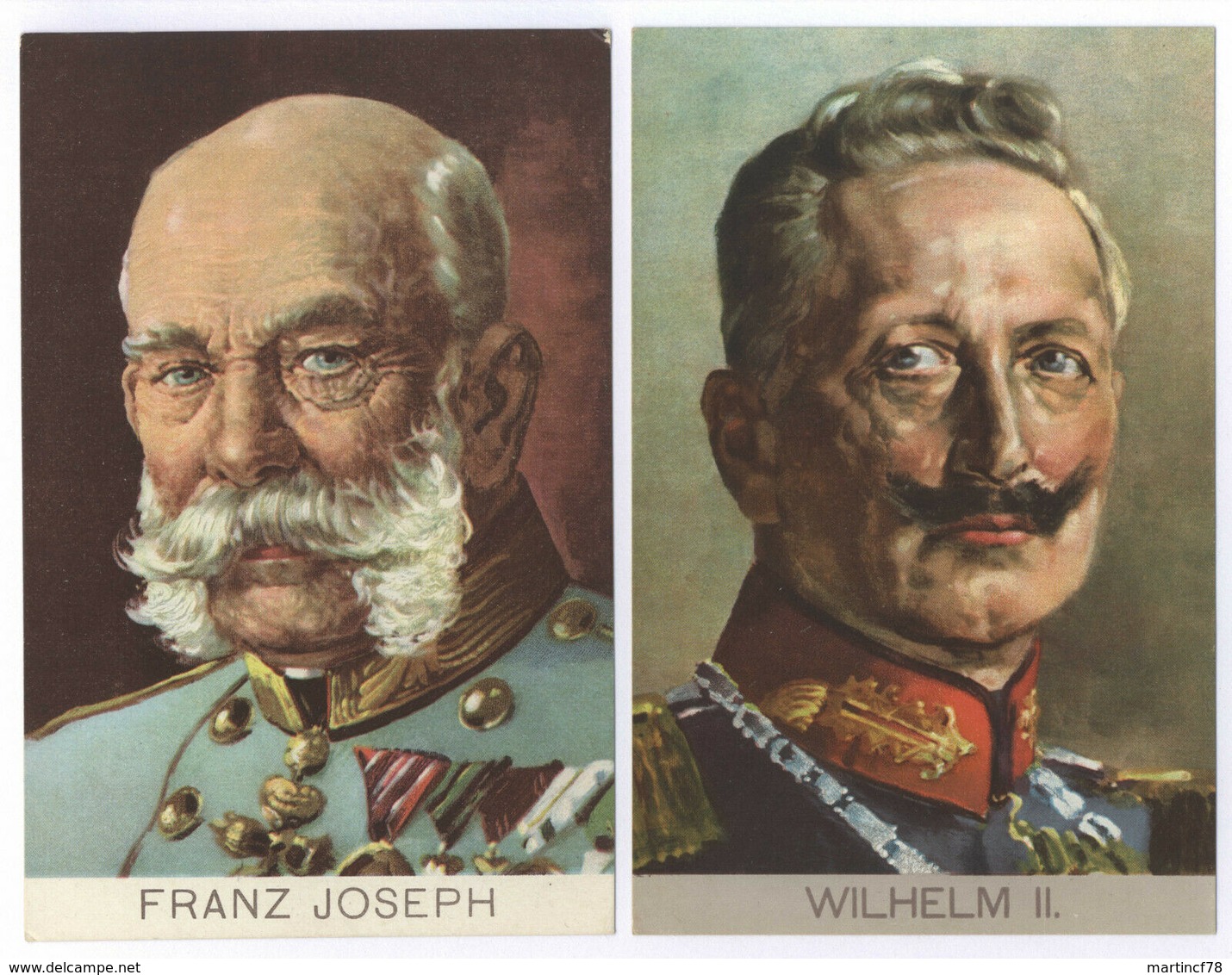 2AK's Franz Joseph - Wilhelm II. Stengel Postkarten Ansichtskarten Ungelaufen - Case Reali