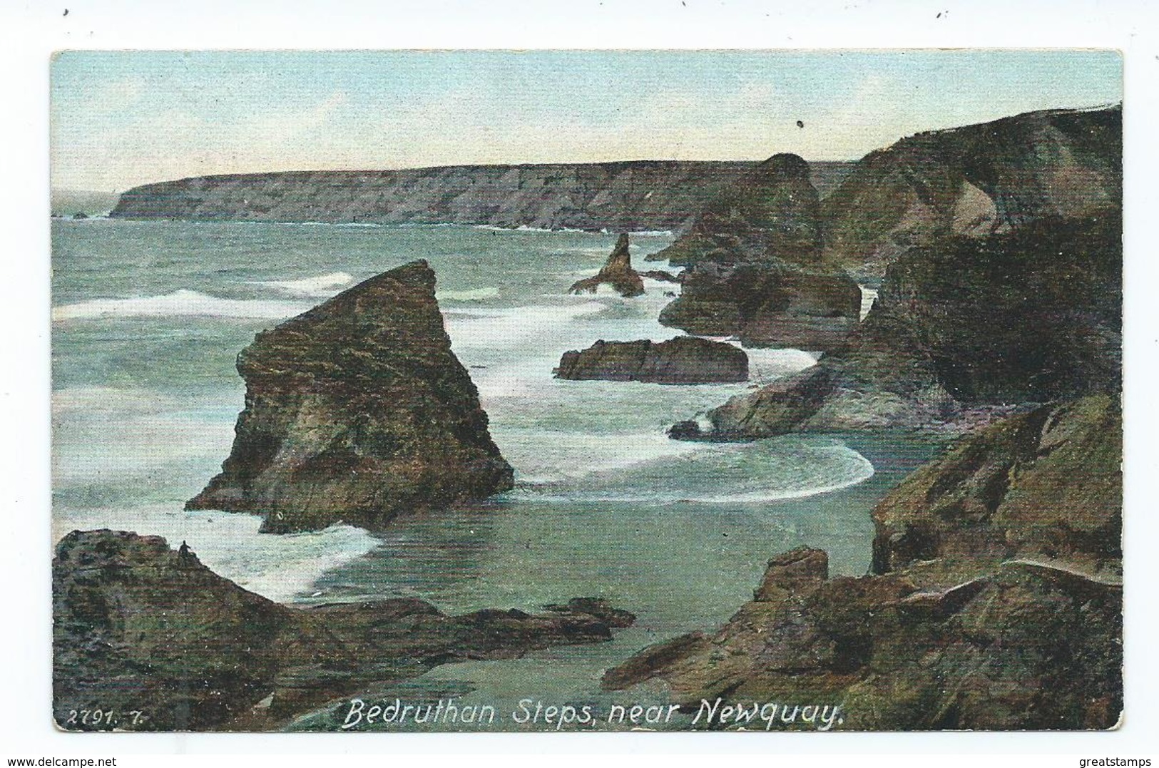 Cornwall Newquay Bedruthan Steps Posted 1904 - Newquay