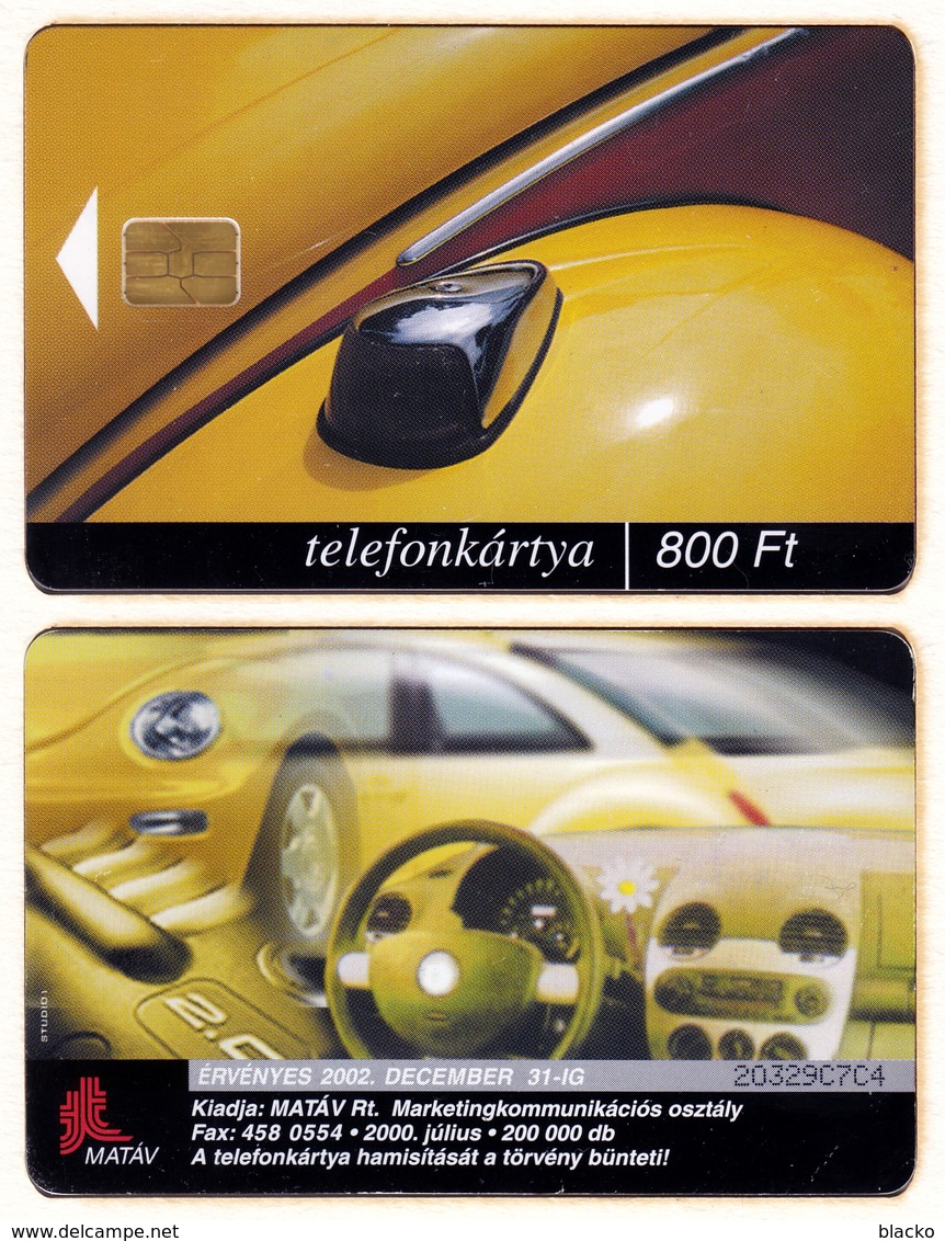 Hungary - 2000 - Car Serie - 5 Diff Xy113 Bugatti Dodge Mercedes Volkswagen Porsche - Aquile & Rapaci Diurni