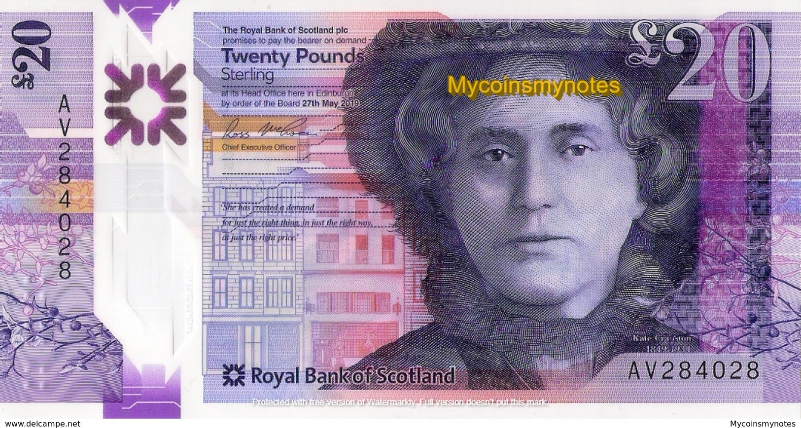 ROYAL BANK OF SCOTLAND,£20 POUNDS, 2020, P-NEW (Not Yet In Catalog), POLYMER, UNC - 20 Pounds