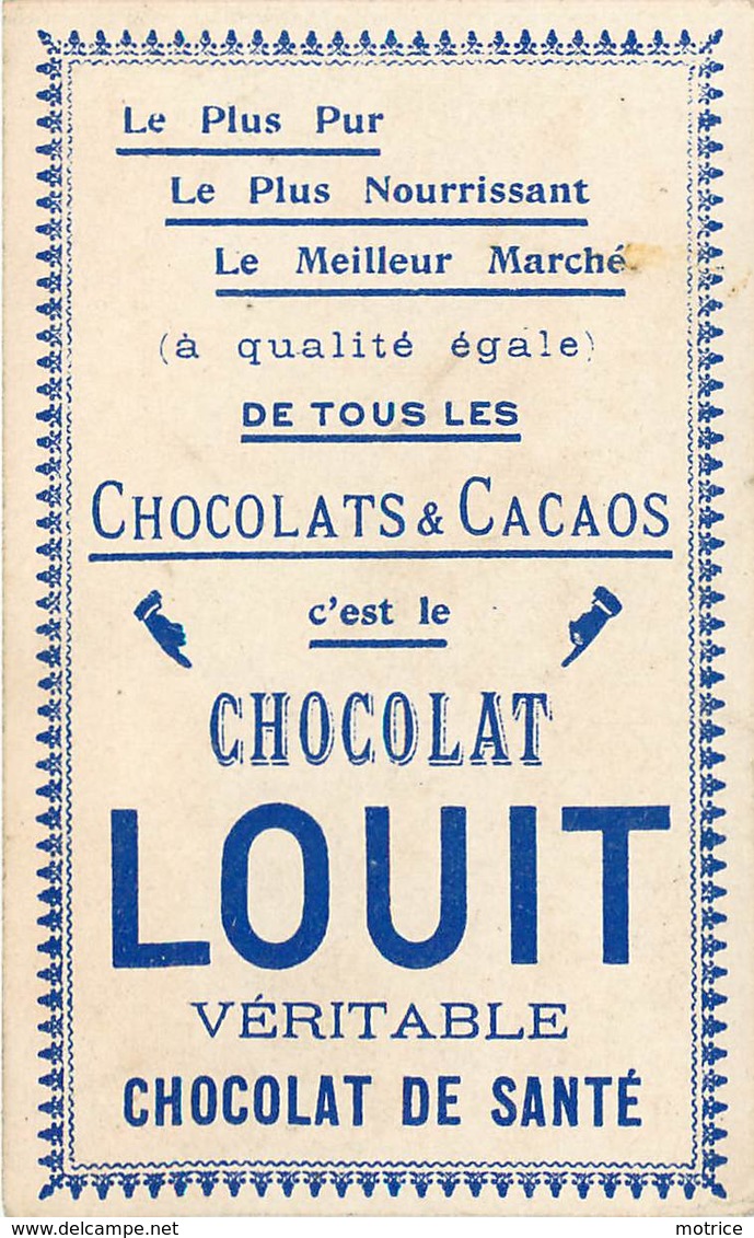 CHOCOLAT LOUIT (et chaussures Raoul) - portraits par professions ,  lot de  8 chromos (format 10,5 cm x 6,5cm)