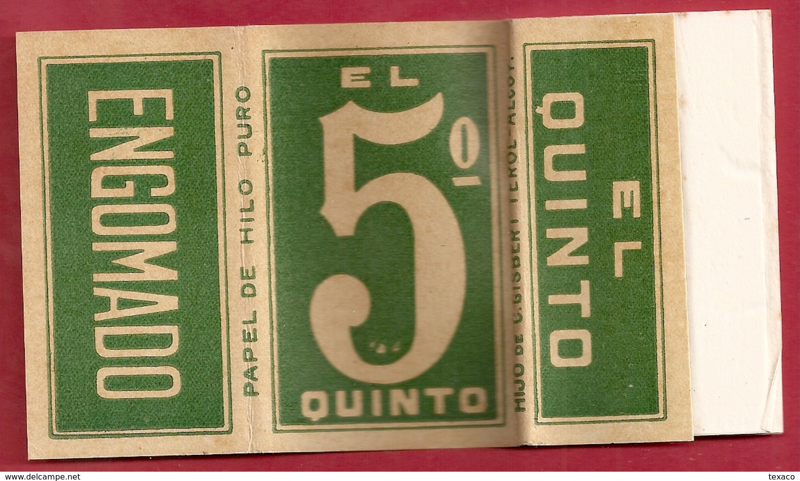 Carnet Ancien Papier à Cigarette  - Old Cigarette Papers - EL 5 QUINTO De Gisbert Terol - Alcoy - Autres & Non Classés