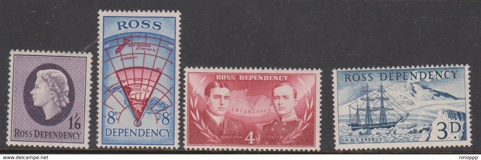 New Zealand-Ross Dependency SG 1-4  1957 Definitives, Mint Hinged - Ungebraucht