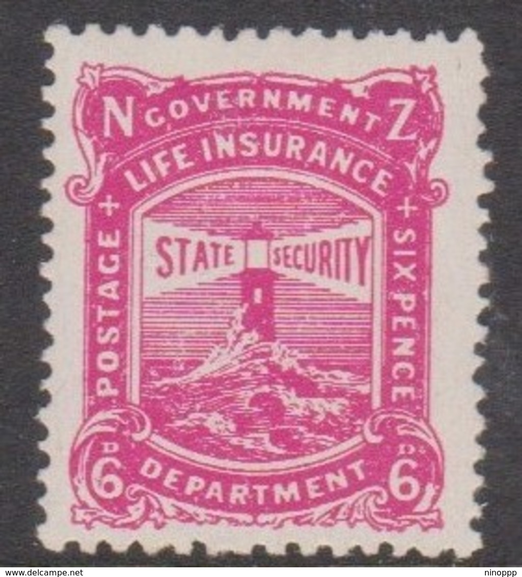 New Zealand SG L 31 1913 Lighthouses 6 Pence Carmine Pink,Mint Hinged - Unused Stamps