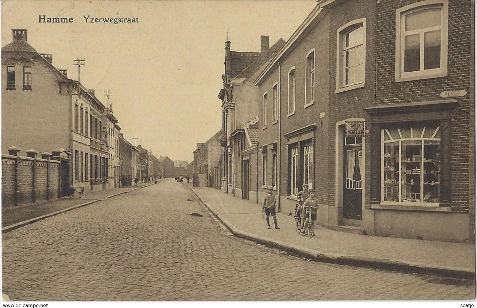 Hamme.   -    Yzerwegstraat.   -   Tabak Van Verellen    -   1931   Naar   Oude God - Hamme