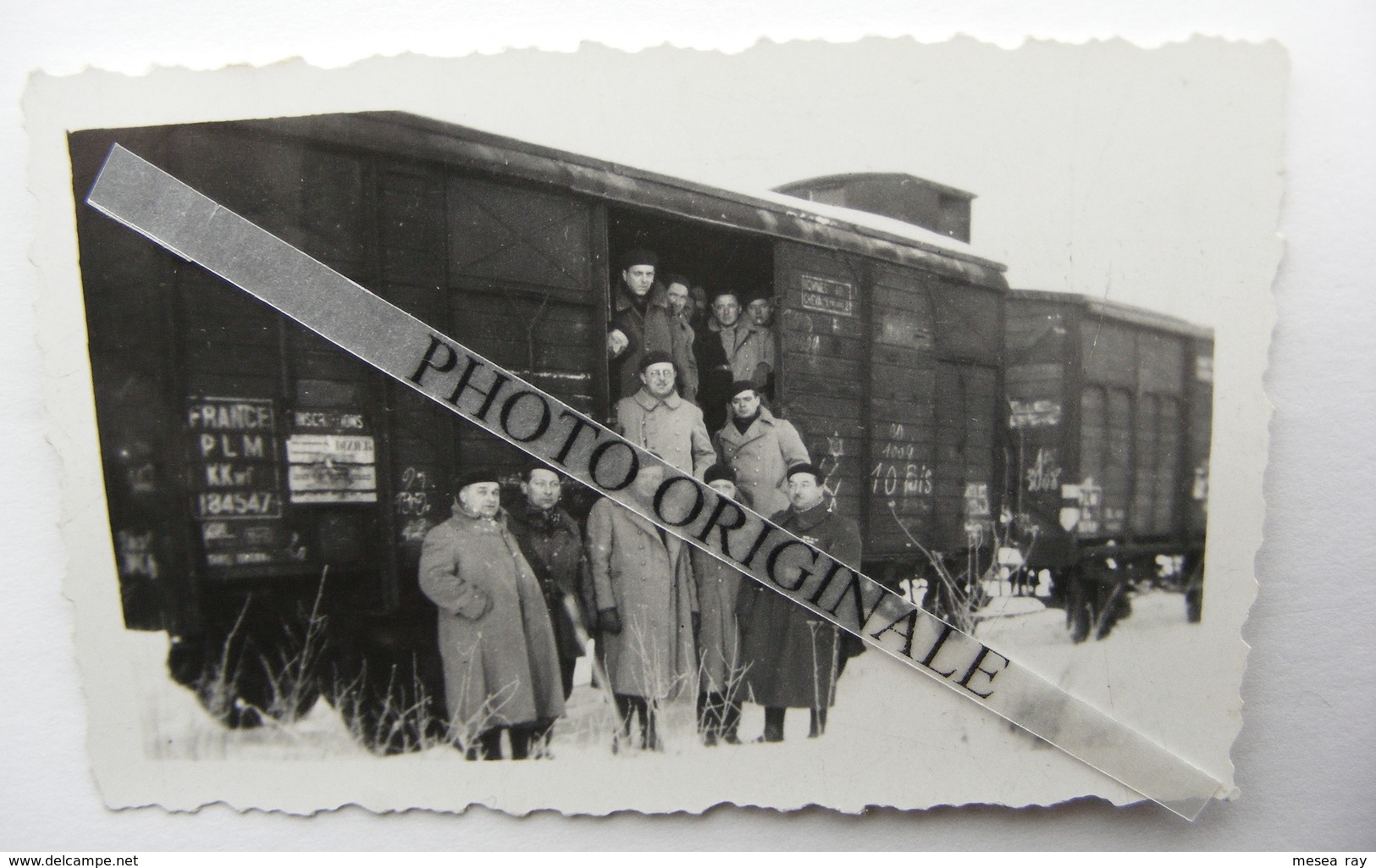 Crouy Sur Ourcq Train Sncf PLM Guerre WW2 Embarquement Le 18 Février 1940 Wagon Petite Photo Originale Noms Au Dos - Krieg, Militär