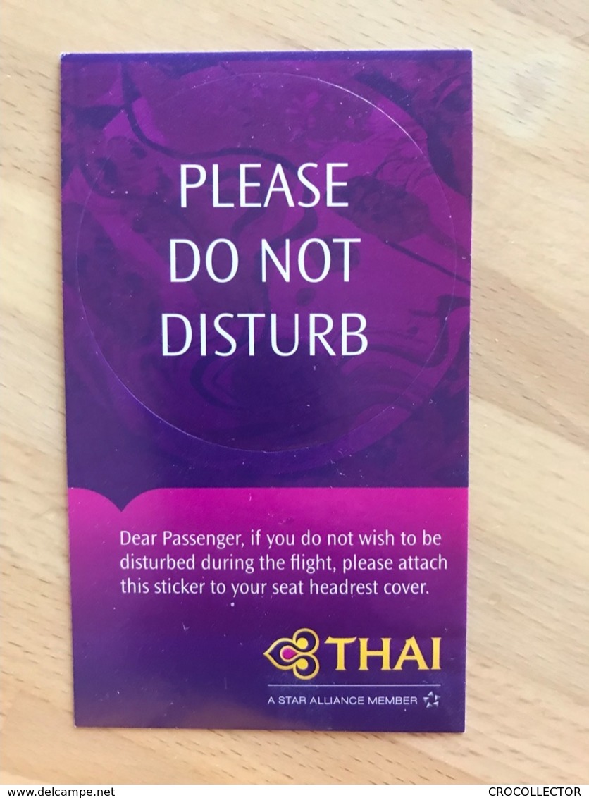 THAI AIRWAYS PLEASE DO NOT DISTURB STICKER - Autocollants