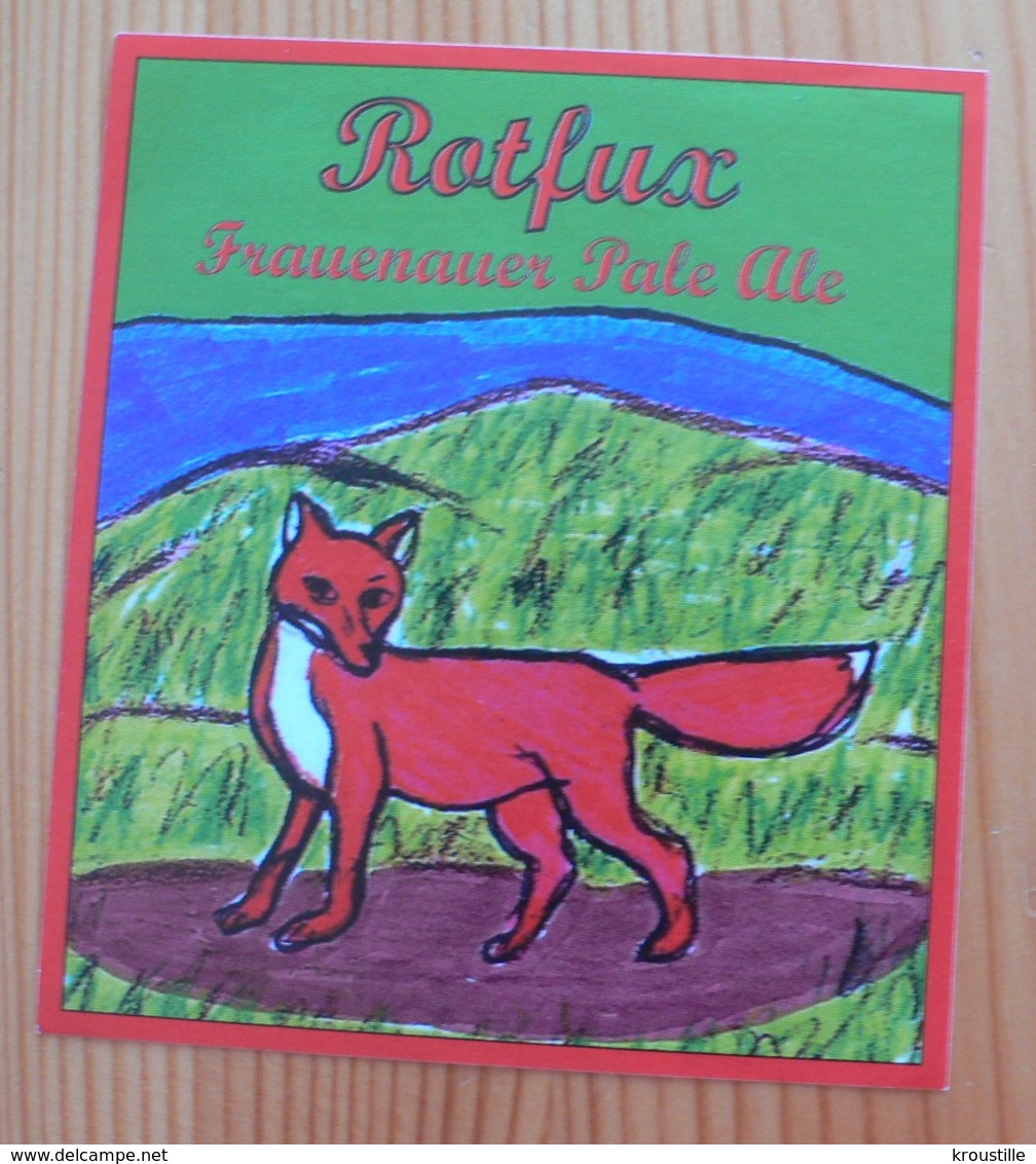 THEME RENARD : ETIQUETTE BIERE ROTFLUX - BRASSERIE FRAUENAUER - ALLEMAGNE - NEUVE - Bière