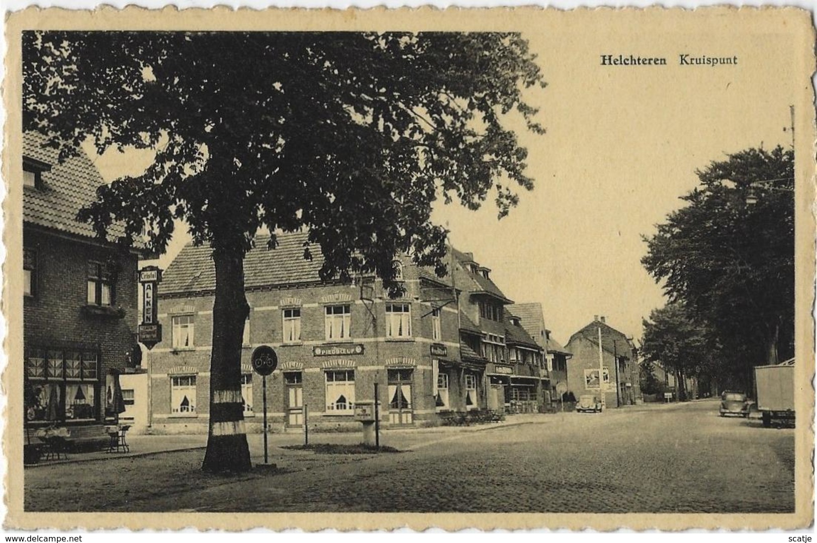 Helchteren.   -  Kruispunt   -   1956   Naar   Anderlecht - Houthalen-Helchteren