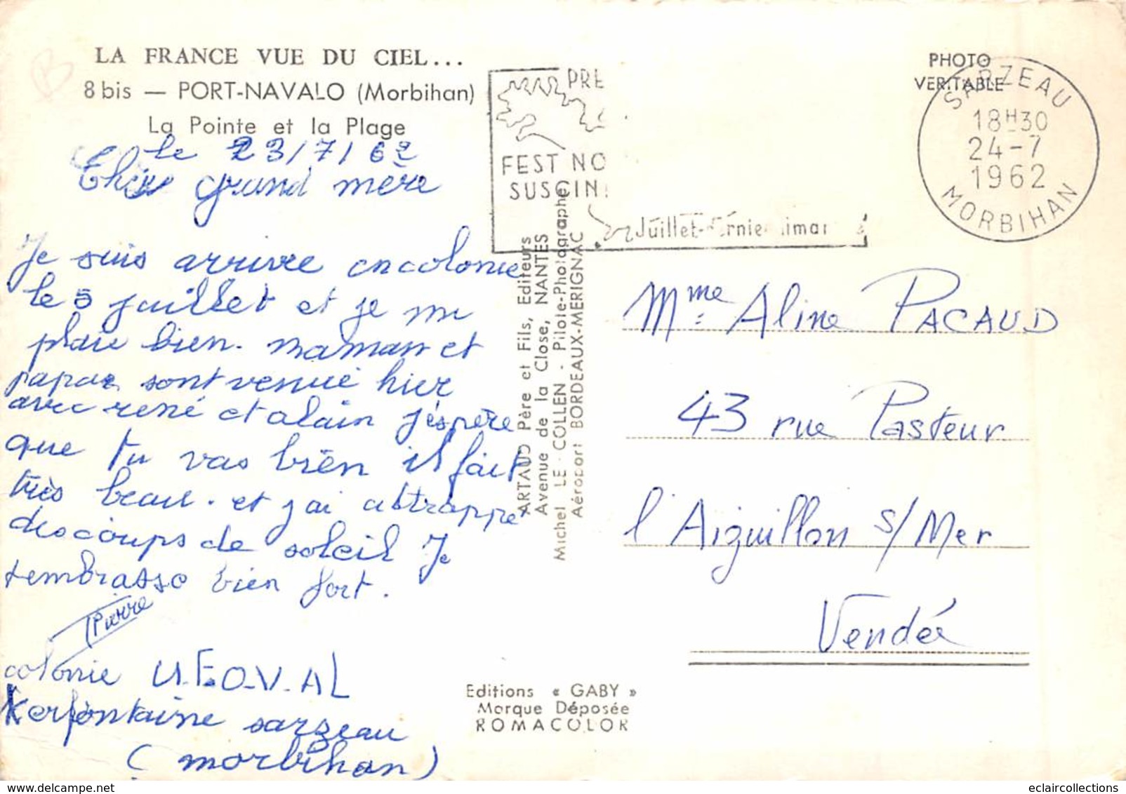 Port Navalo        56      Vue Aérienne . La Pointe Et La Plage - 1962 - 10x15         (Voir Scan) - Other & Unclassified