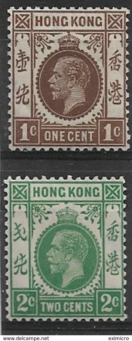 HONG KONG 1921 - 1937 1c , 2c  SG 117, 118 WATERMARK MULTIPLE SCRIPT CA LIGHTLY MOUNTED MINT  Cat £10.50 - Ungebraucht