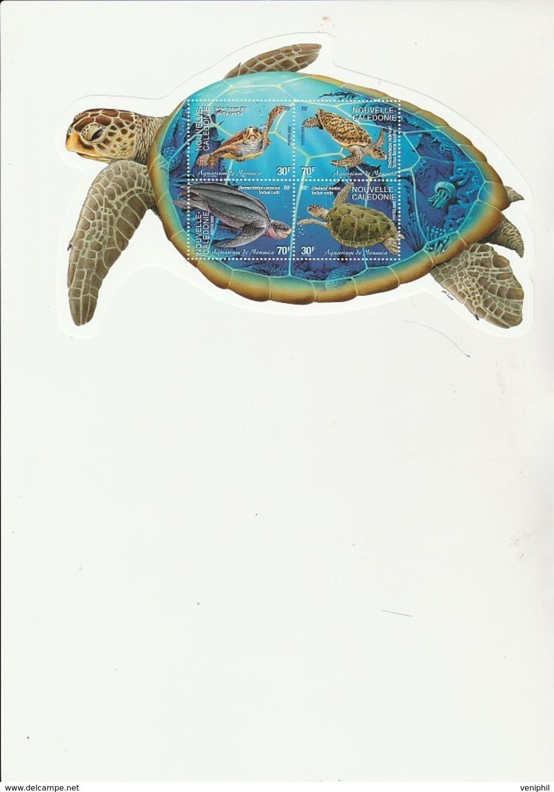 NOUVELLE-CALEDONIE - BLOC FEUILLET  N° 27 NEUF XX -TORTUES MARINES -ANNEE 2002 - Hojas Y Bloques