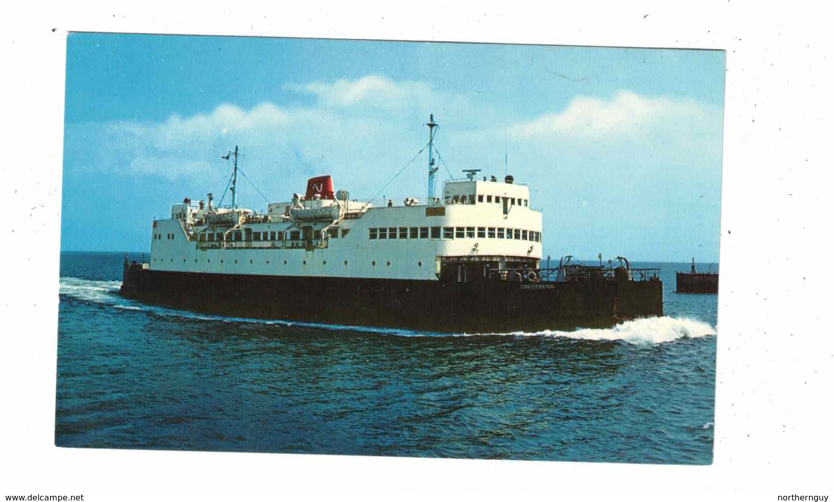 PORT BORDEN, Prince Edward Island, New Passenger & Car Ferry, "M V S CONFEDERATION", Old Chrome Postcard - Andere & Zonder Classificatie