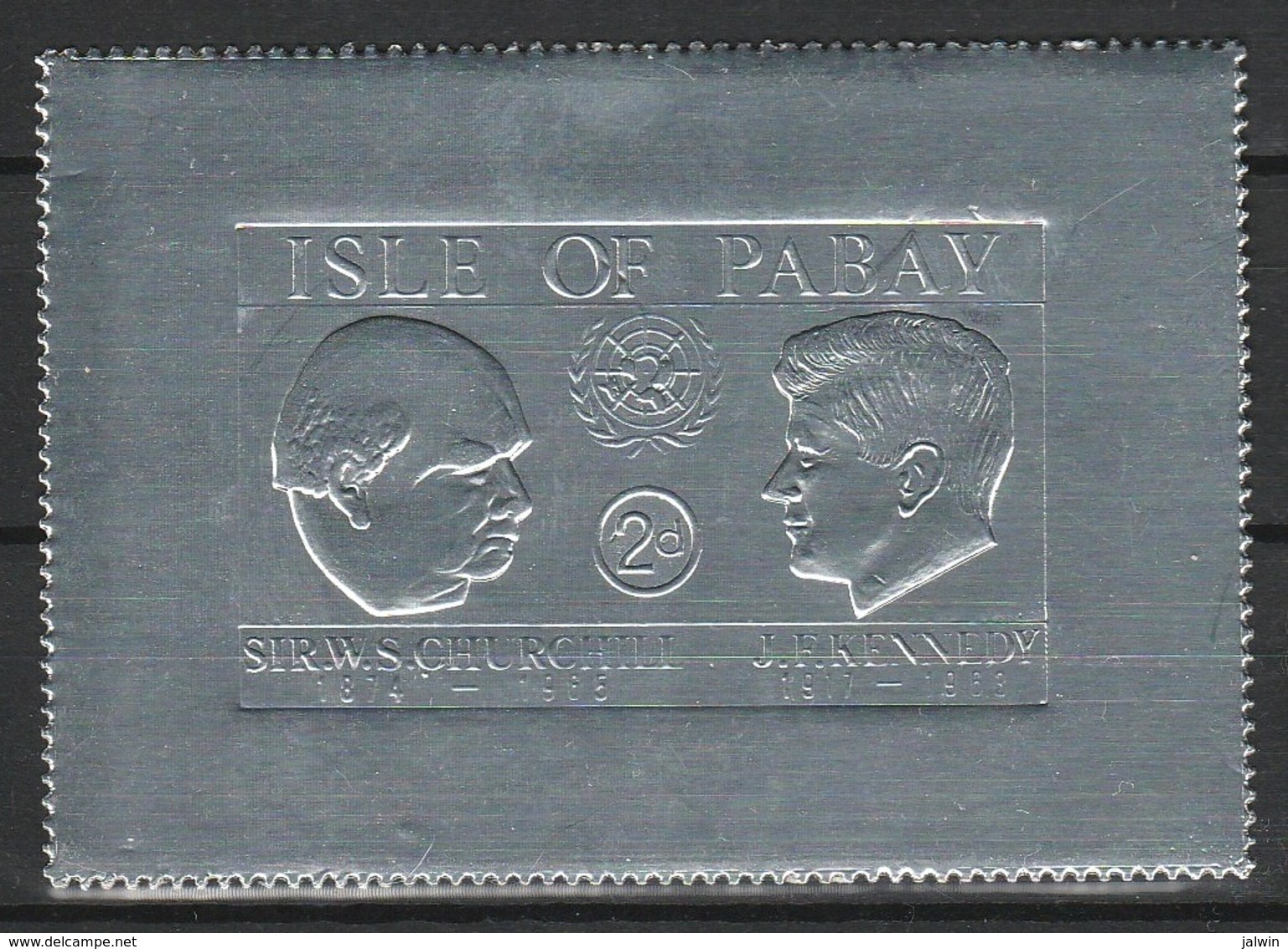 ISLE OF PABAY (Emission Locale) 1967 - SERIE KENNEDY AND CHURCHILL SILVER LARGER 2d ** - Local Issues