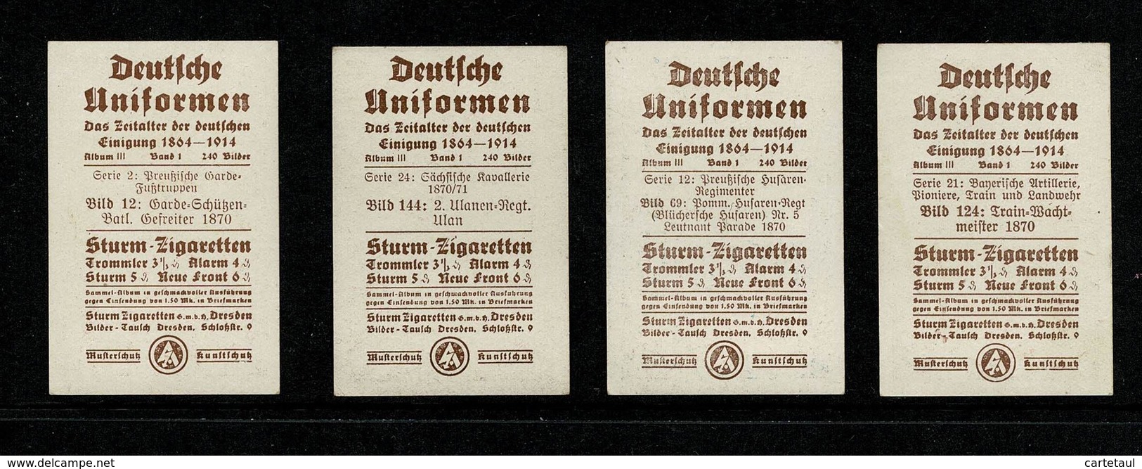 Militaria Guerre De 1870 Uniforme Allemand  Lot De 4 Chromos STURM  TTB  2 Scan  (lot 2) - Sturm