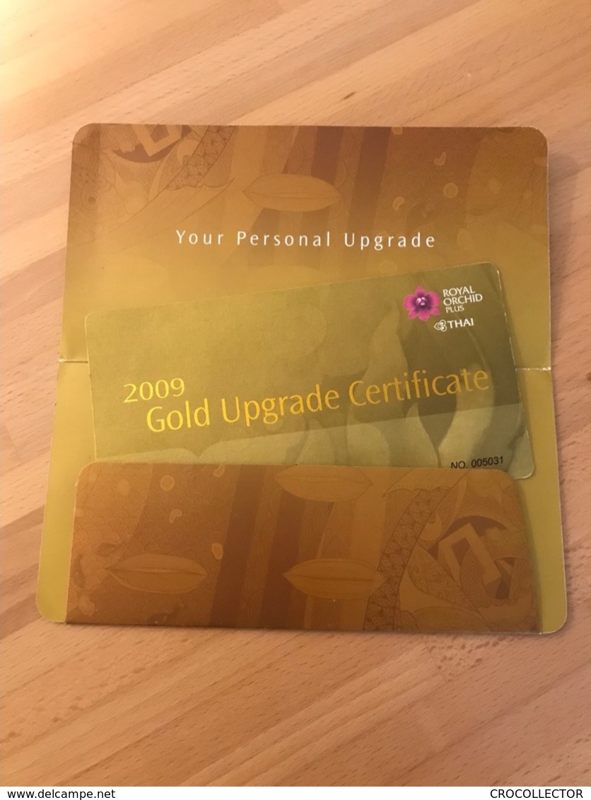 THAI AIRWAYS BIRTHDAY UPGRADE VOUCHER AWARD FOR FREQUENT FLYER ROYAL ORCHID PLUS GOLD GOLD CARD HOLDERS - Regalos