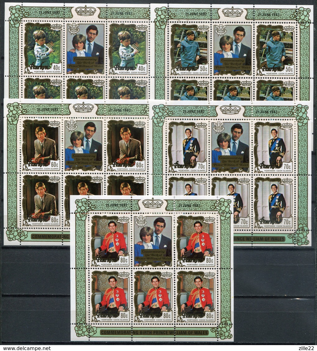 Penrhyn Mi# 269-73 KLB Postfrisch/MNH - Royal Baby William - Penrhyn