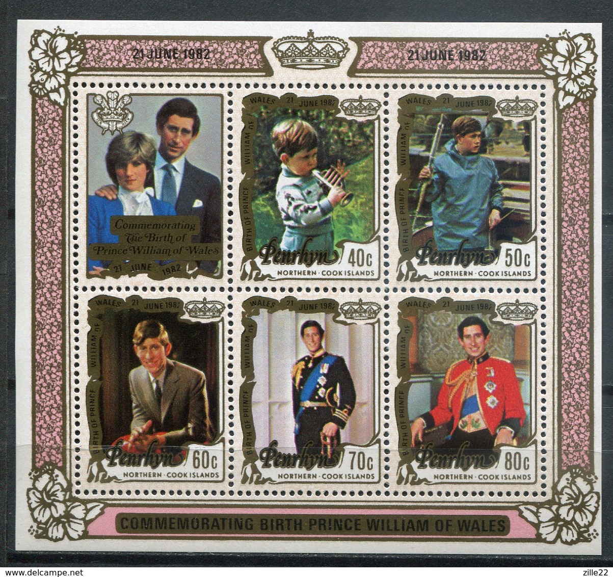 Penrhyn Mi# Block 39 Postfrisch/MNH - Royal Baby William - Penrhyn