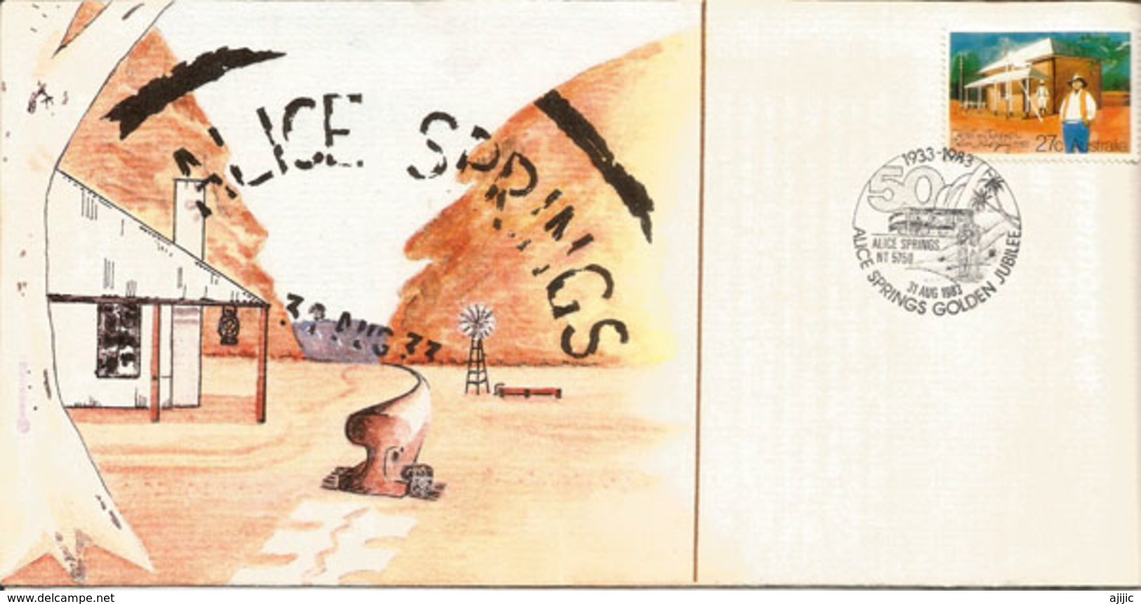 Proclamation Of Changing The Name From Stuart To Alice Springs 31 Aug.1933.Golden Jubilee, Special Cover - Alice Springs