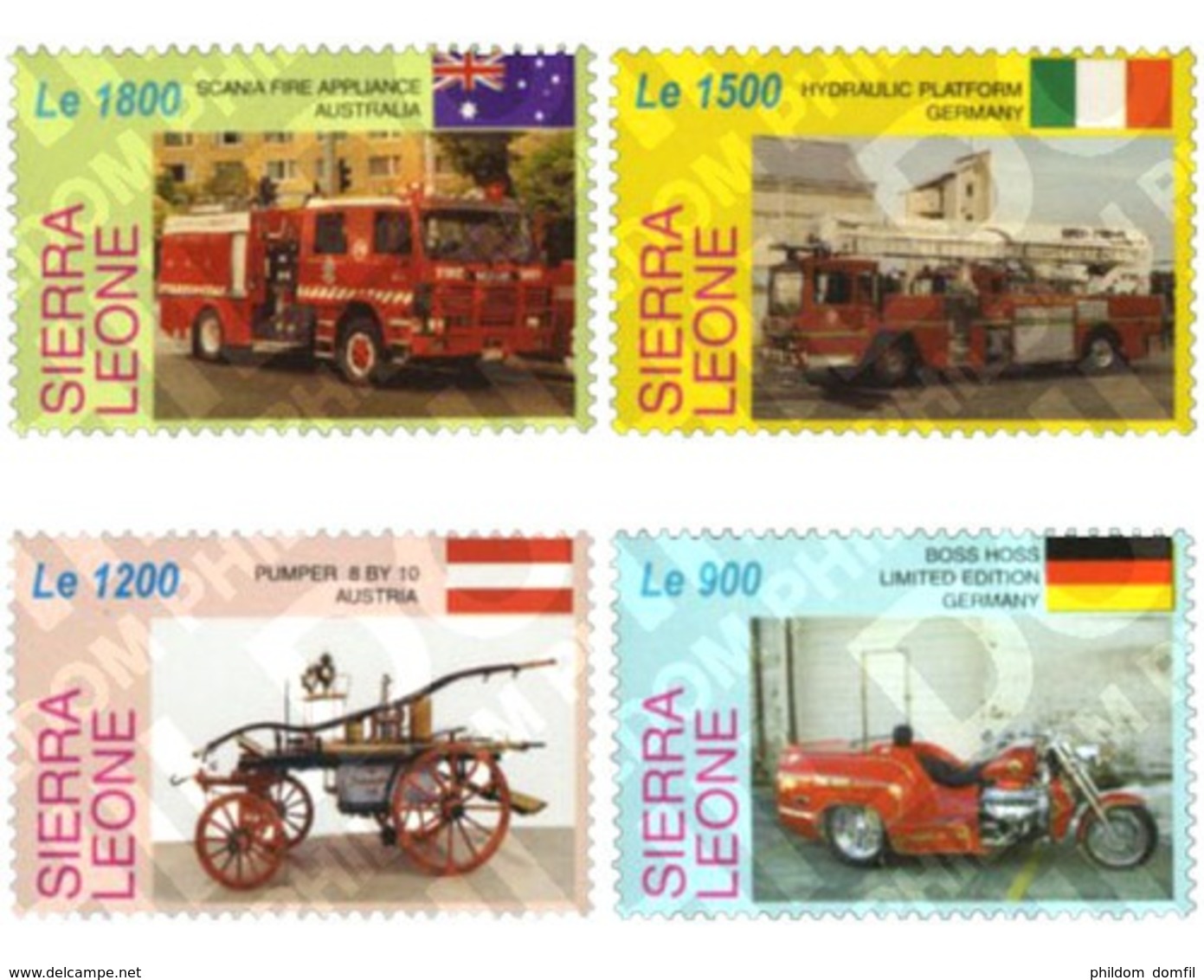 Ref. 171565 * MNH * - SIERRA LEONE. 2005. 	FIRE ENGINES OF THE WORLD	 . COCHES DE BOMBEROS DEL MUNDO - Sierra Leone (1961-...)