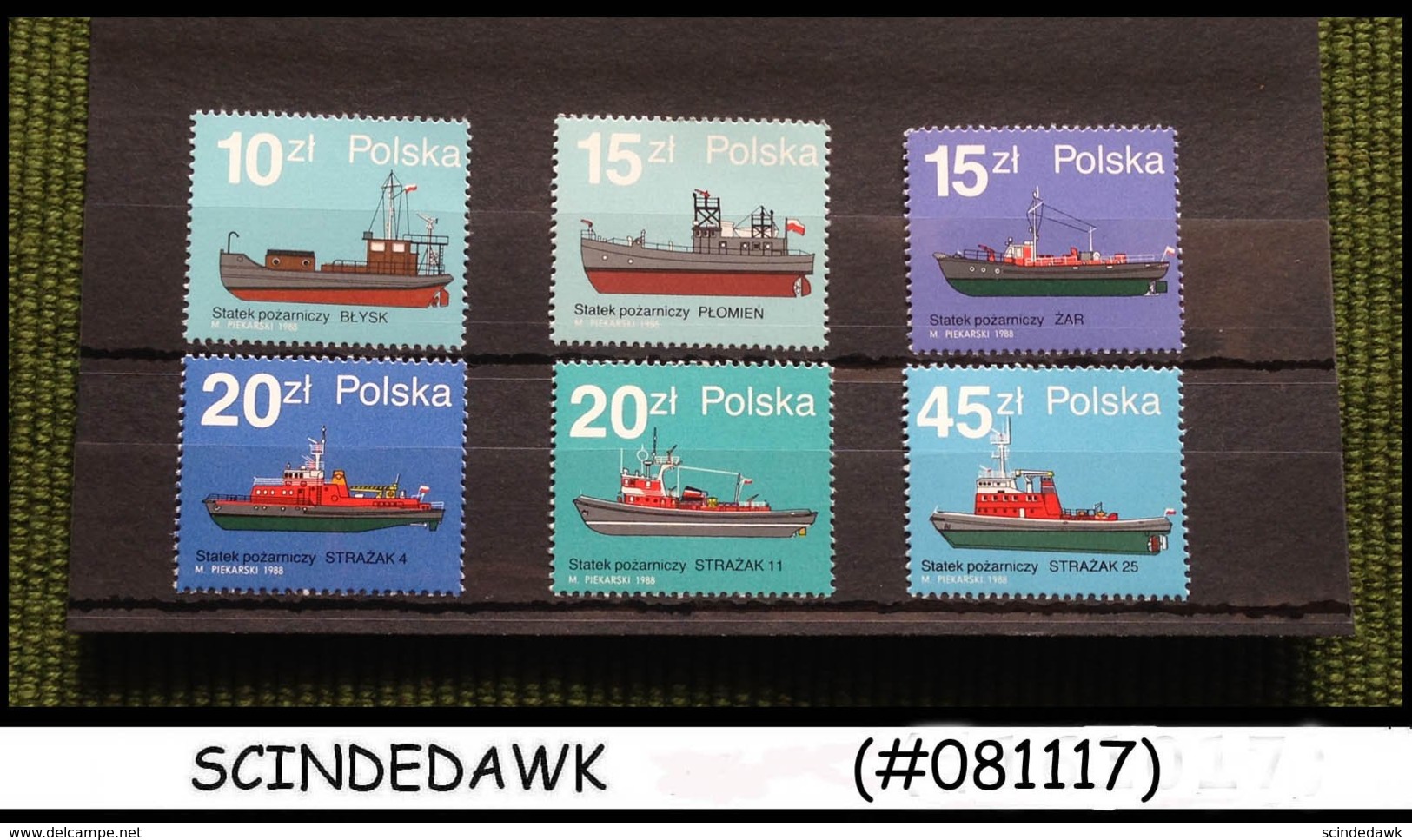POLAND - 1988 POLISH FIRE BOATS / SHIPS - 6V - MINT NH - Bateaux