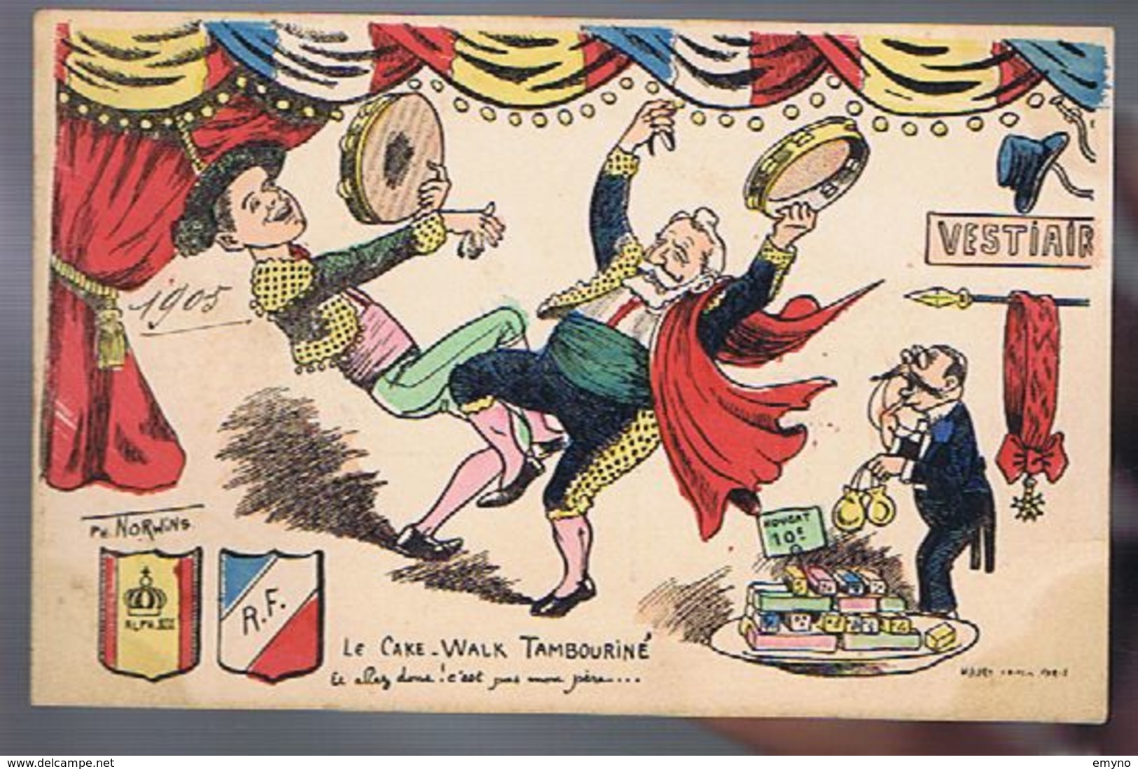 Satire Politique - Alphonse XIII - Le Cake Walk Tambouriné - Illustrateur Norwins - Norwins