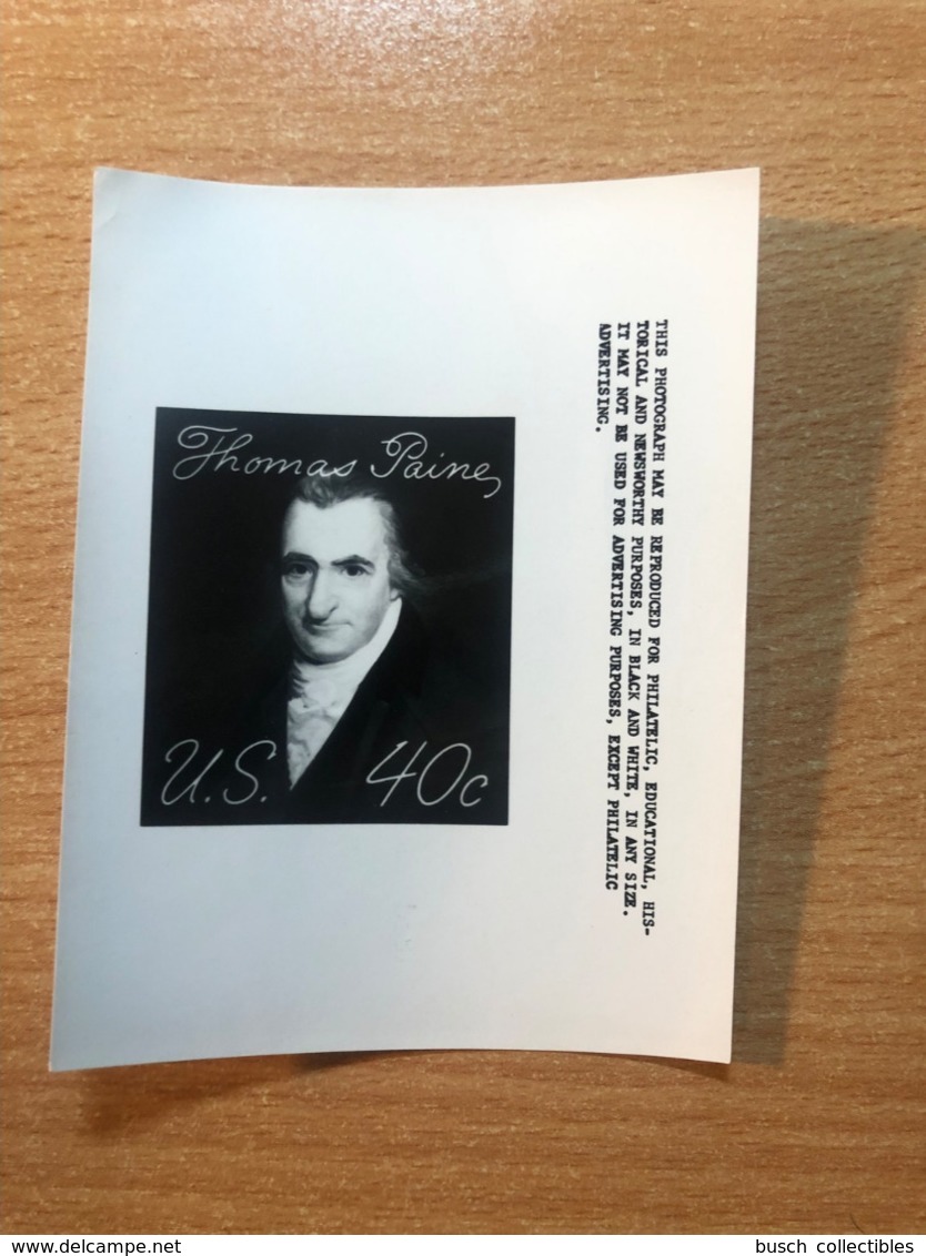 USA Etats-Unis USPS - Epreuve Photo Publicity Essay Kodak Thomas Paine - Other & Unclassified