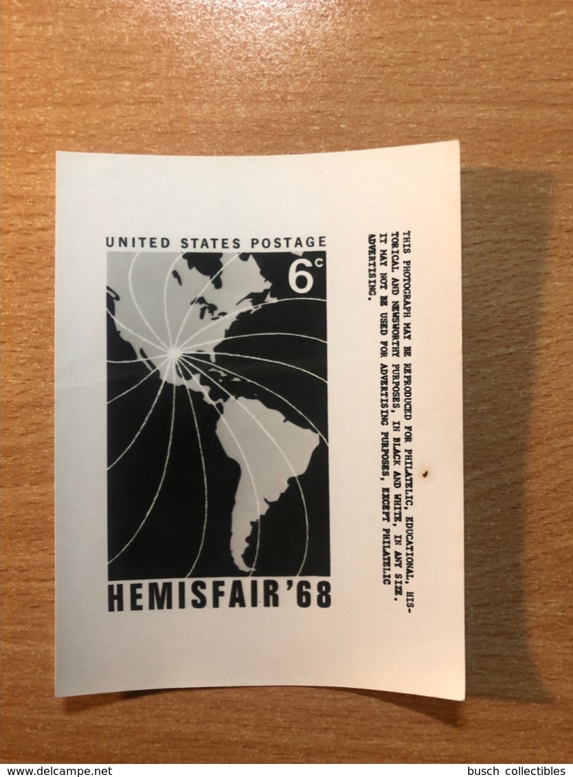 USA Etats-Unis USPS - Epreuve Photo Publicity Essay Kodak Hemisfair '68 Map Karte Carte - Autres & Non Classés
