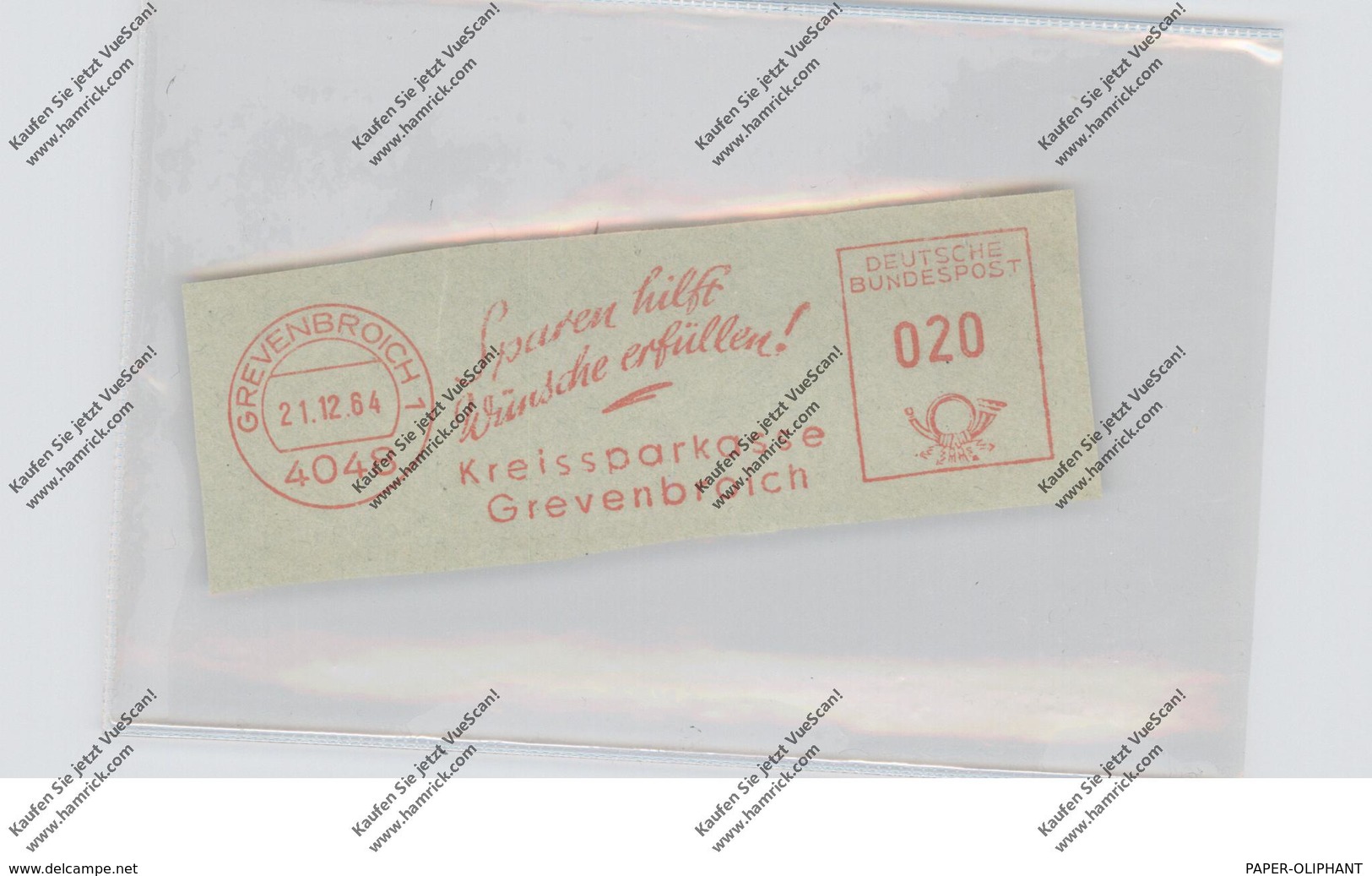 4048 GREVENBROICH, Kresissparkasse Grevenbroich, Maschinen-Werbe-Stempel - Grevenbroich