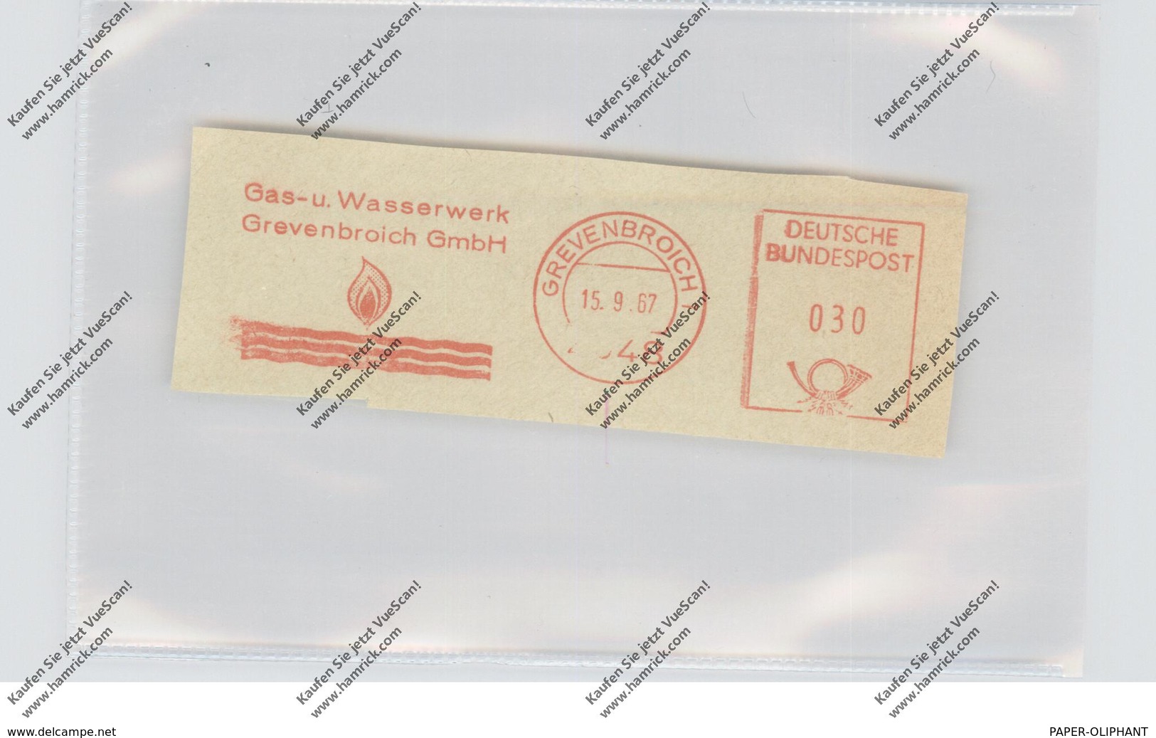 4048 GREVENBROICH, Gas- Und Wasserwqerk, Maschinen-Werbe-Stempel - Grevenbroich