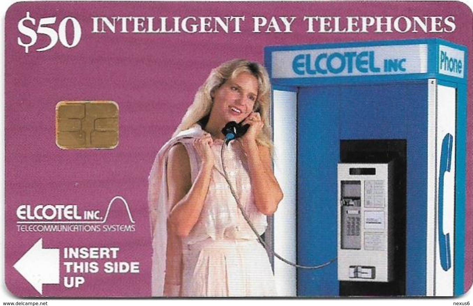 Belize - Elcotel - Woman On Telephone Booth, Chip Siemens S30, $50, 10.1995, 2.500ex, Used - Belice