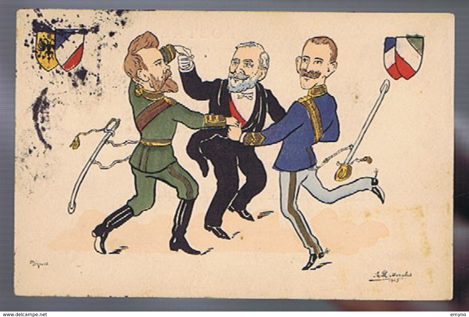 Satirique - Loubet - Victor Emmanuel- Nicolas II  - Illustrateur Moralès - Satira