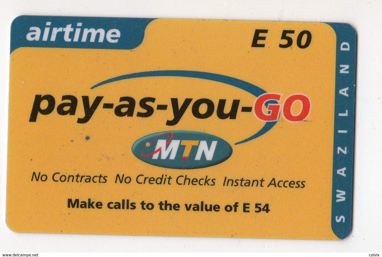 SWAZILAND PREPAYEE MTN AIRTIME E 50 - Swasiland