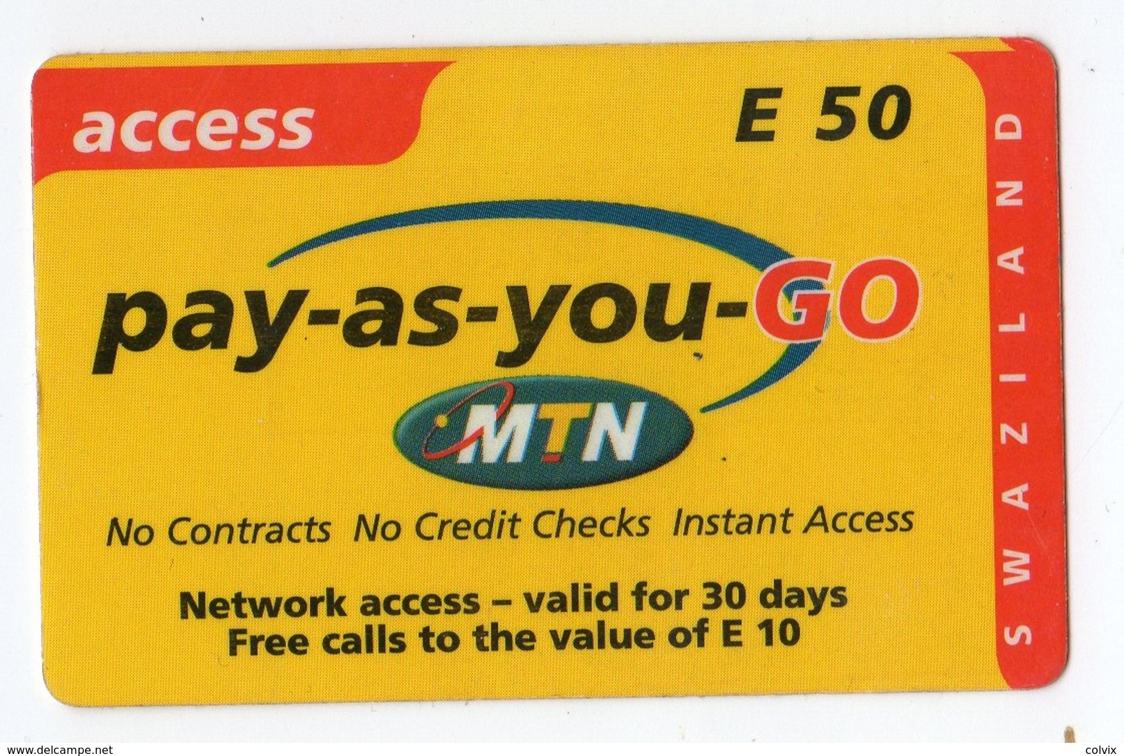 SWAZILAND PREPAYEE MTN ACCESS E 50 - Swasiland