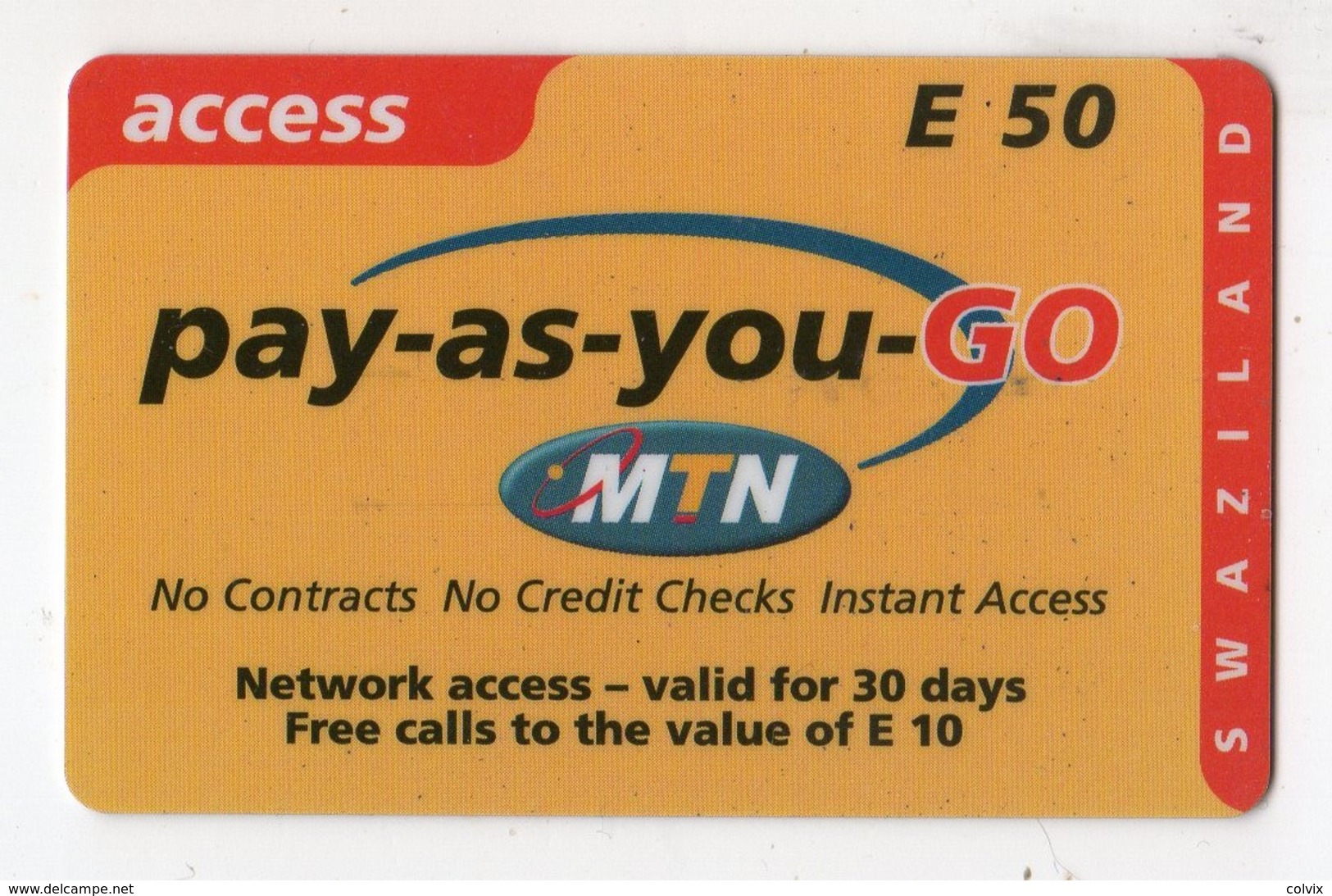 SWAZILAND PREPAYEE MTN ACCESS E 50 - Swaziland