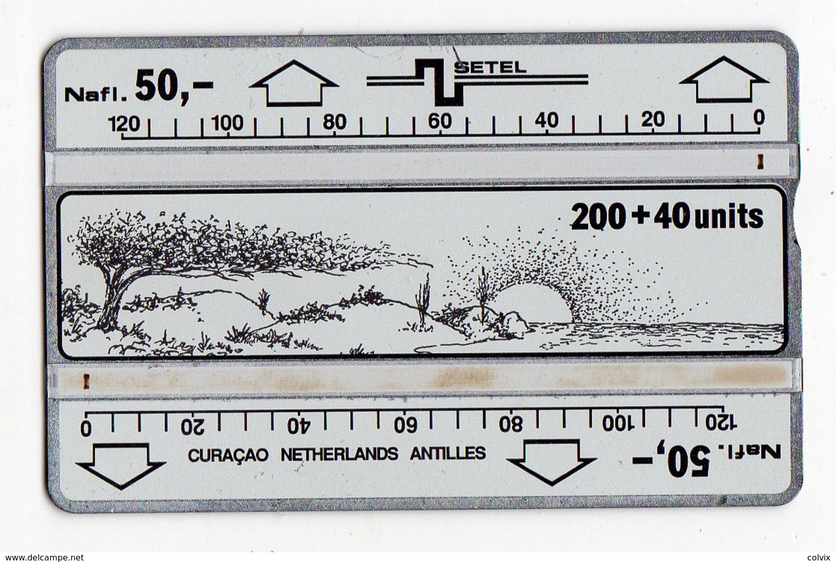 ANTILLES NEERLANDAISES CURACAO REF MV CARDS CUR-3 SETEL CN 203B Année 1992 SUNSET - Antilles (Netherlands)