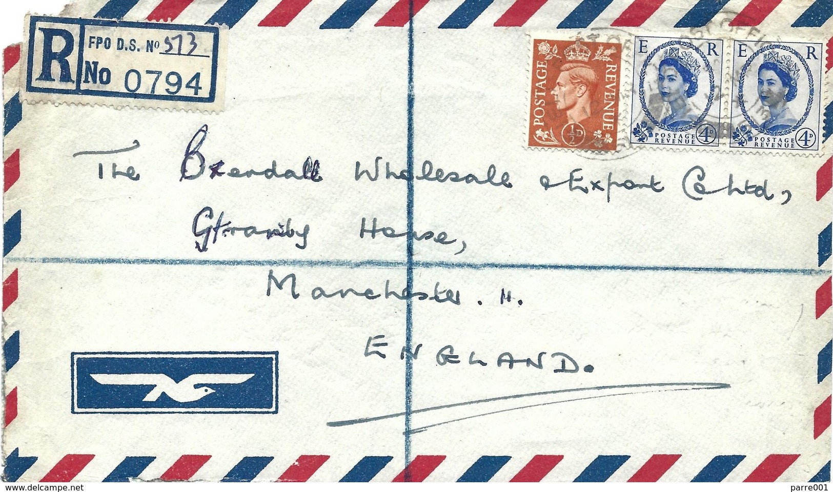 UK 1954 FPO 513 Ankara MELF 21 British Training Mission (Turkey) NATO Military Forces Registered Cover - Storia Postale