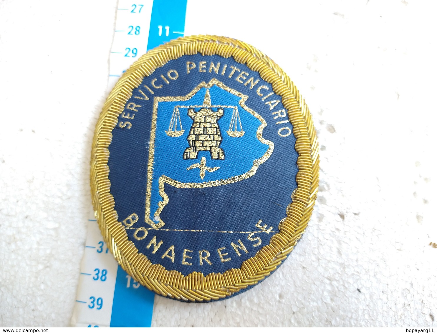 Argentina Argentine Corrections Gold Thread DOC Jail Badge Patch   #8 - Police & Gendarmerie