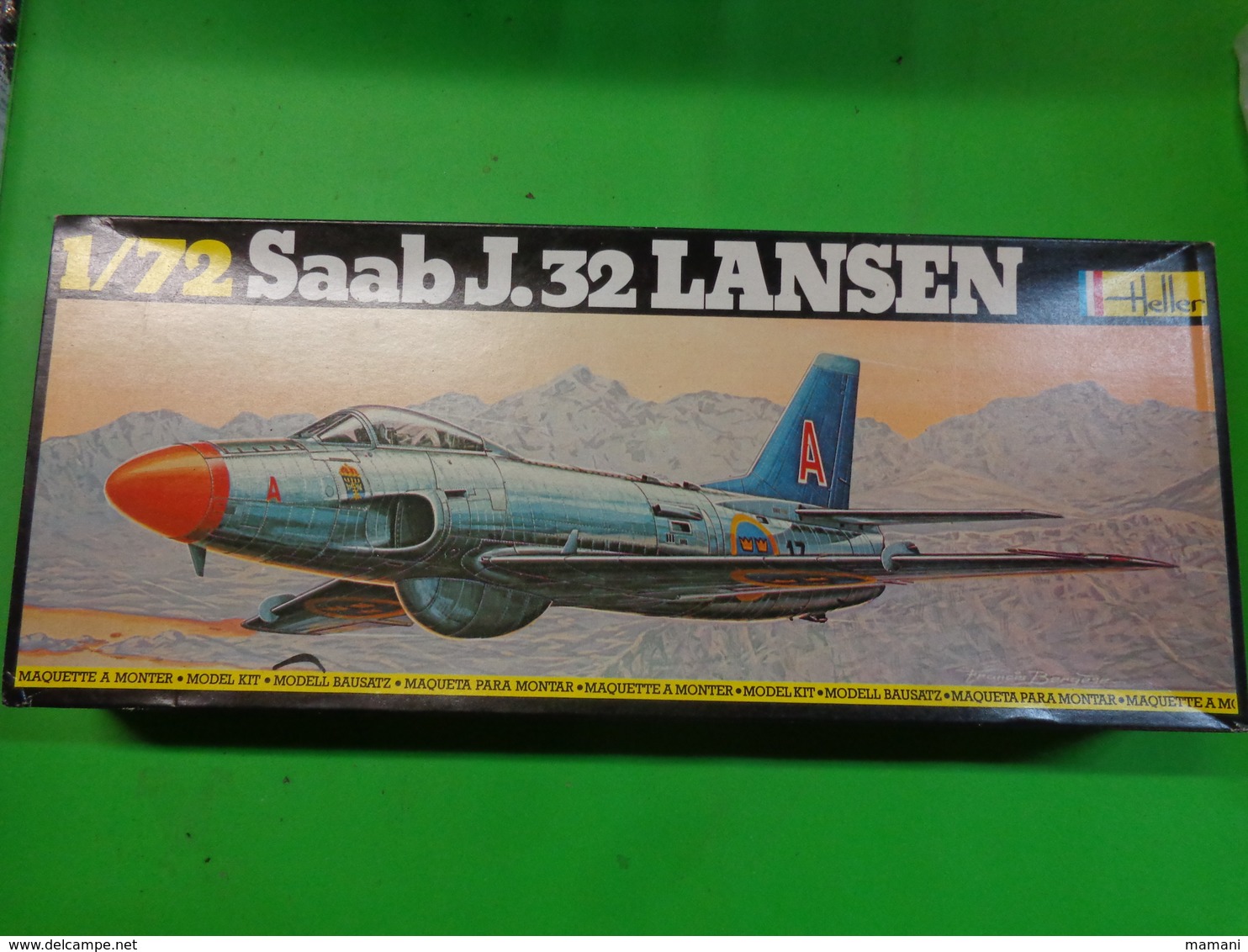 Maquette Avion Militaire-en Plastique-1/72 Heller- Saab J.32 Lansen Ref 343 - Vliegtuigen