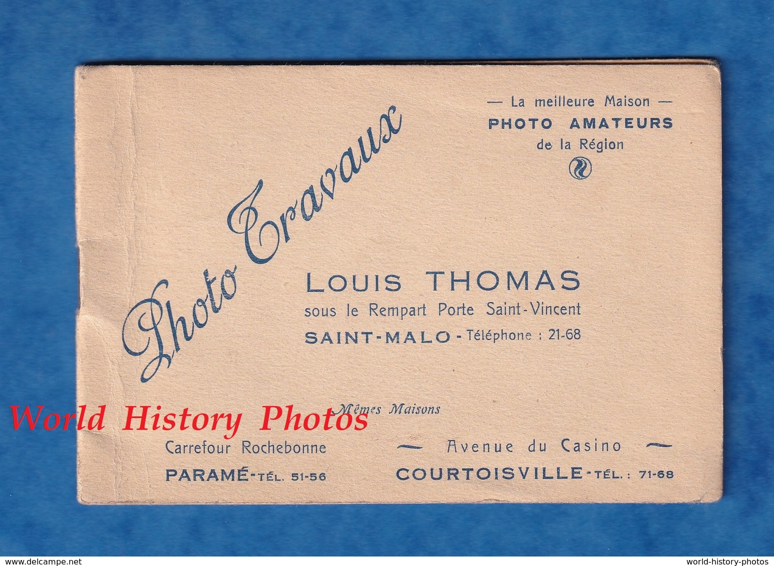 Petit Album Pour Photo Snapshot - SAINT MALO - Maison Louis THOMAS - Paramé & Courtoisville - 1940 - Supplies And Equipment