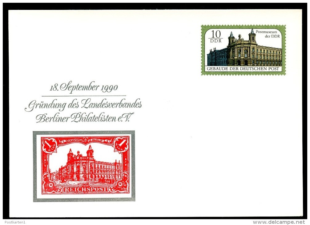 DDR PP21 D2/003 Privat-Postkarte GRÜNDUNG LANDESVERBAND 1990 NGK 6,00 € - Privé Postkaarten - Ongebruikt