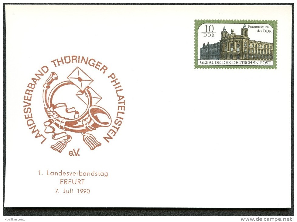 DDR PP21 D2/004 Privat-Postkarte  LANDESVERBAND THÜRINGEN 1990 - Private Postcards - Mint