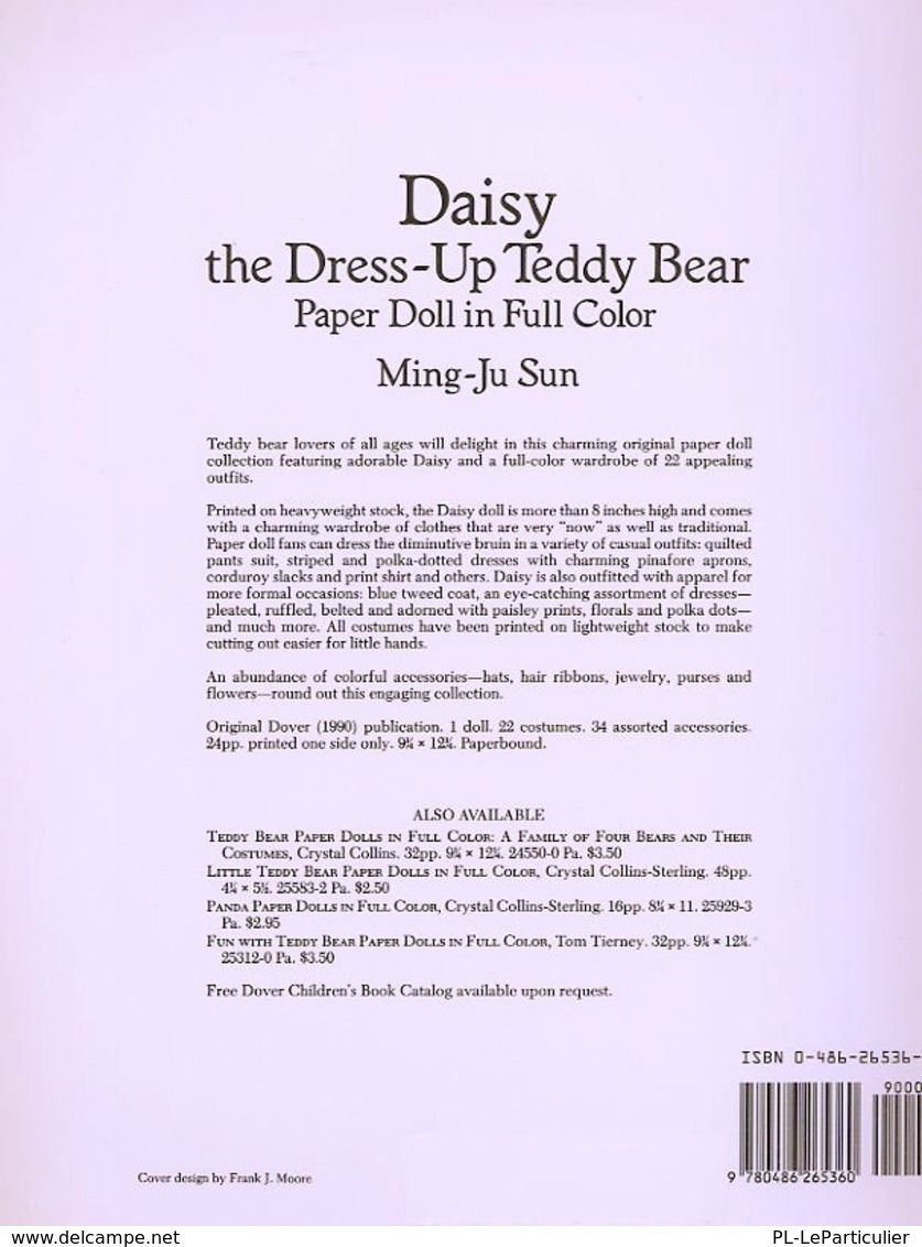 Daisy The Dress-Up Teddy Bear Paper Doll In Full Color Paperback - Actividades /libros Para Colorear