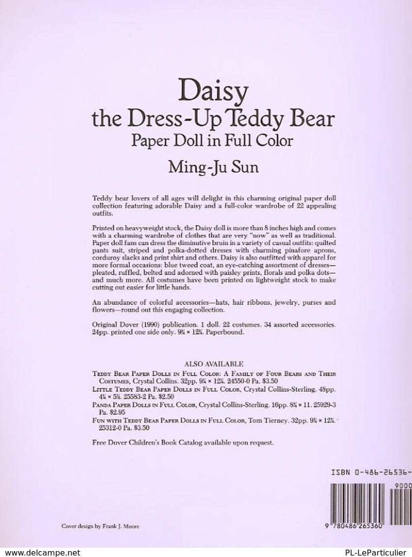Daisy The Dress-Up Teddy Bear Paper Doll In Full Color Paperback - Activités/ Livres à Colorier