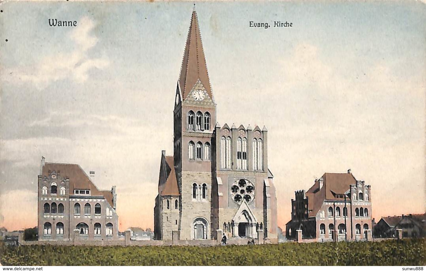Wanne - Evang. Kirche (colors, Cramers Kunstam. 1920) (fixed Price) - Herne