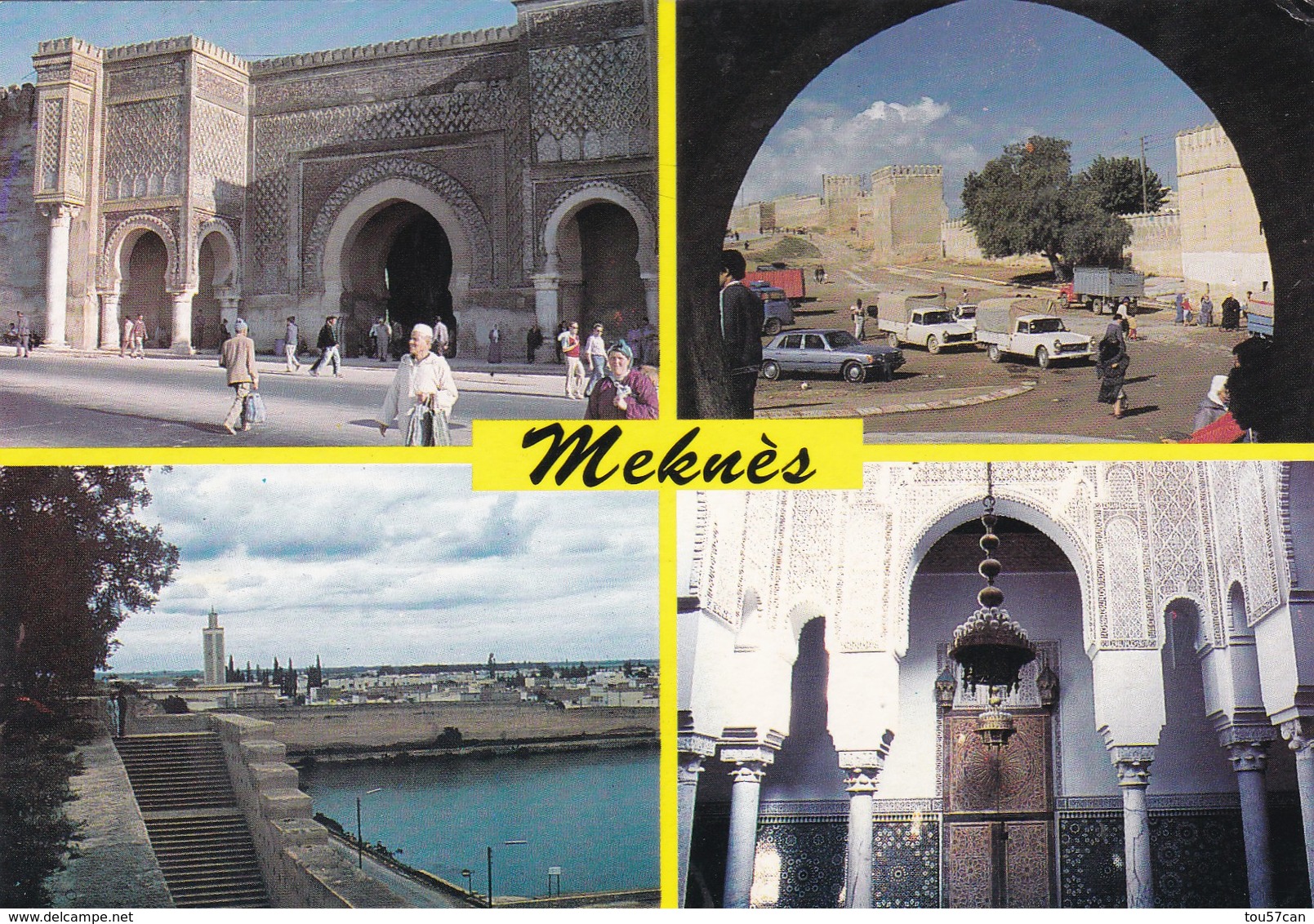 MEKNÈS - MAROC - CPSM MULTIVUES - BEL AFFRANCHISSEMENT POSTAL. - Meknès